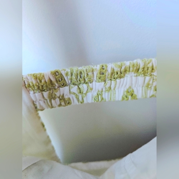 Endless Rose Green Pistachio Eyelet Embroidered White Cotton Maxi Dress Size M - Picture 9 of 16